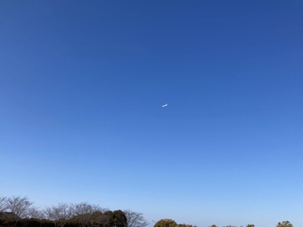 八幡台中央公園から見た飛行機